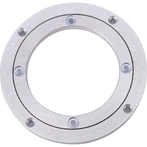Tischdrehteller mit Kugellager, universeller runder Tischdrehteller aus silberfarbener Aluminiumlegierung, drehbare Rollenplatte, zum Dekorieren von Kuchen (8 Zoll Innendurchmesser: 14,5 cm)