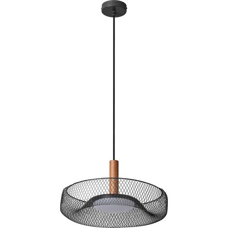 OSRAM Suspension LED Decor Mesh, Métal Noir Bois, 400mm, 18.5W, 1160lm, 3000K blanc chaud, Ra 80 (1/5)