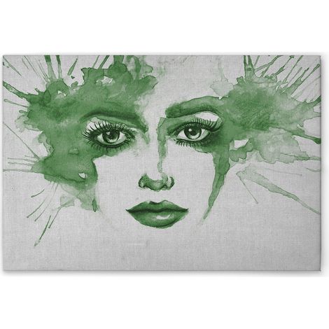Leinwandbild Wasserfarben Kunst M1-No.51266 - Kunstdruck auf Leinwand in Grau Grün - Wandbild 45 x 30 cm (1/5)