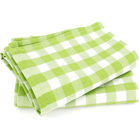 Lot de 2 torchons cuisine toile SQUARES VICHY 50x70 cm
