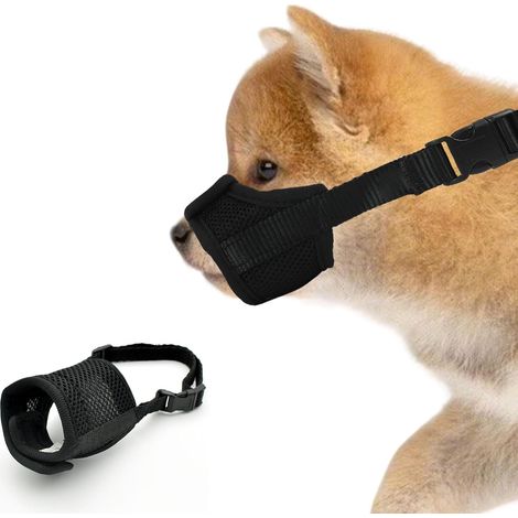 Nylon Dog Muzzle for Small and Medium Dogs - Prevents Bitting, Buying and Chewing - Breathable and Comfortable Design with Adjustable Straps and Soft Padding (Size S) (1/5)