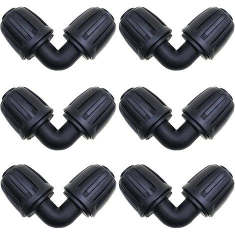 6 Pcs Connecteurs Coudés, Raccord Arrosage 16 mm, Connecteur de Tuyau D'irrigation de Jardin, pour connecteurs d'irrigation de Jardin Tuyau PE (1/4)