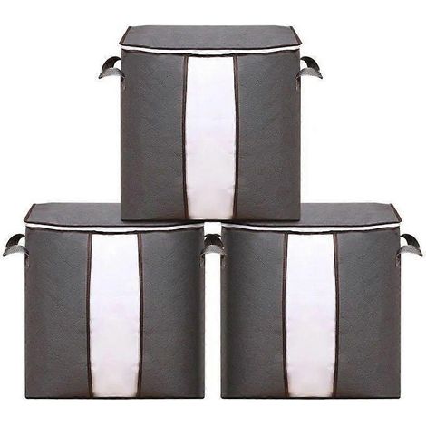 Sac de rangement géant à fermeture éclair pour placard, idéal pour couette, oreiller, édredon, linge de lit, vêtements et couvertures, avec une grande fenêtre transparente.