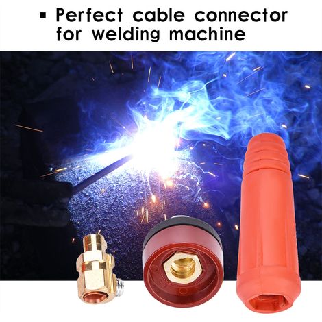 1 connecteur rapide de câble de soudage rouge de style européen DKJ10-25, adaptateur à fixation rapide (1/5)