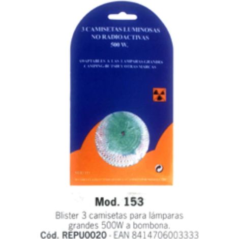 butsir blister 3 camisetas lampara grande 500 w mod.153 repu0020
