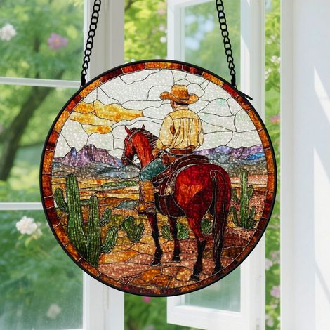 Capteur de Soleil en Vitrail Décoration Spirituelle pour Maison 9cm (1/4)