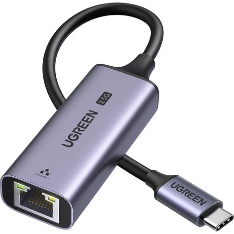 Adaptateur Ethernet USB-C - Carte réseau RJ45 2,5G, gris (1/5)