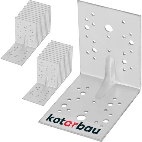 KOTARBAU® 25 Pièces Équerre De Fixation - Acier Galvanisé - 130 x 130 x 100 mm - Argent - Renfort D'Angle Métal - Équerre de Fixation Renforcée - 90 Degrés (1/5)