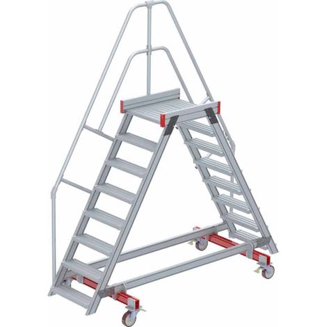 Euroline 512 mobiler Überstieg 60° Stufenausführung Alu gerieft Stufenbreite 600mm 8 Stufen