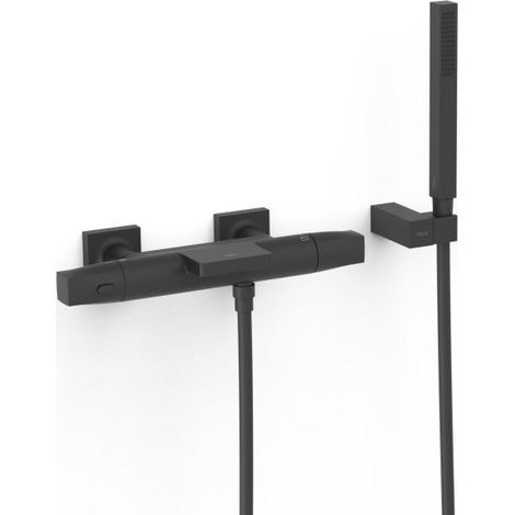 Robinet thermostatique mural pour baignoire et douche Noir mat - TRES 19017489NM (1/2)