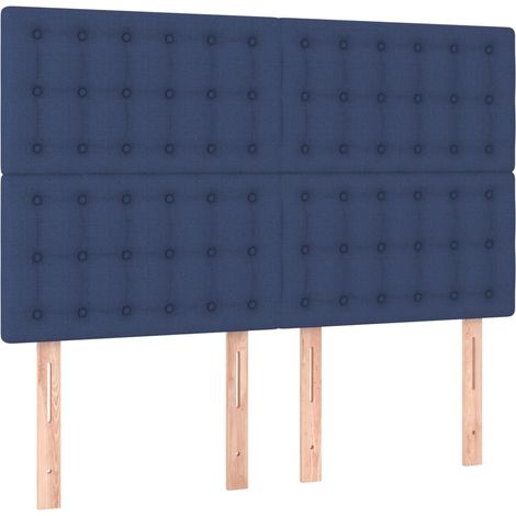 Maison Exclusive - Cabecero de cama azul 144x5x118/128 cm Tela (1/5)