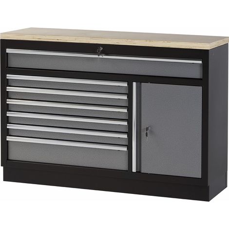 BANQUE FIXE GARAGE AVEC BASE EN BOIS