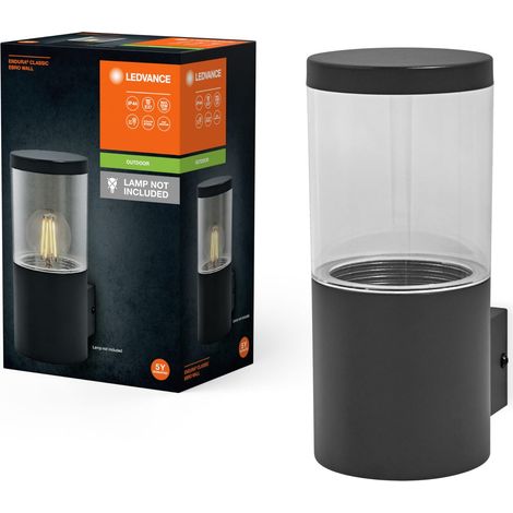 Lampe d’extérieur, applique murale, gris foncé, acier inoxydable, installation rapide, classe de protection IP44, utilisation en extérieur (1/2)