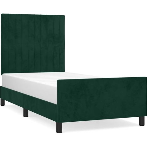 Maison Exclusive - Cadre de lit sans matelas vert foncé 80x200 cm velours (1/5)