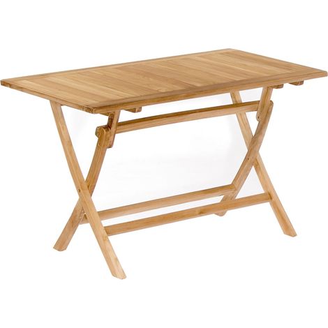 SunnySmart Perth Teakholz-Klapptisch Balkontisch Tisch Holztisch natur 120x70 cm