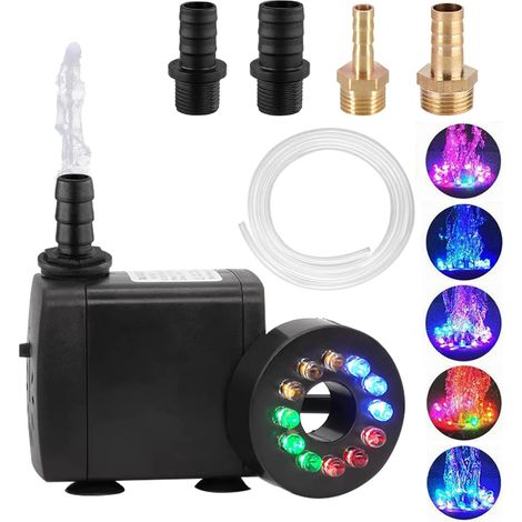 Pompe à eau submersible 25 W 2000 l/h - Pompe à eau pour aquarium, bassin, système hydroponique et fontaine de jardin (avec lumière) (1/5)