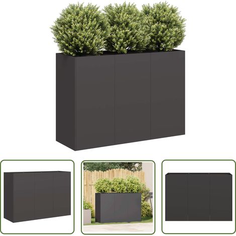 vidaXL Jardinière noir 120x40x80 cm acier laminé à froid (1/5)