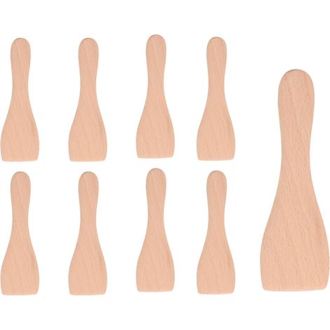 Ersatzteil - Lot de 9 pelles en bois pour Poêlon, spatules raclette - - TEFAL, MOULINEX (1/2)