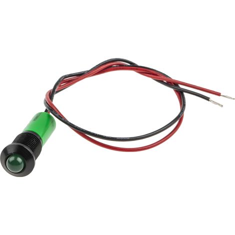 Voyant LED lumineux Vert RS PRO, dia. 8mm, 220V c.a., IP67 ( Prix pour 1 ) (1/2)