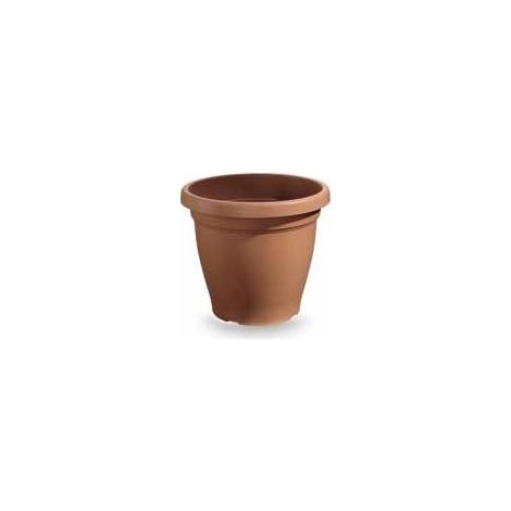 Vaso da esterno tondo in plastica verona Marrone 40 cm veca (1/2)