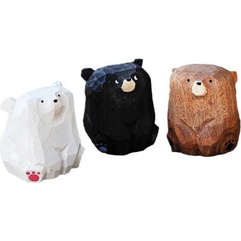 Mini-Bären-Tierskulptur, Miniaturstatue, niedlicher Bär als Verandadekoration (1/5)