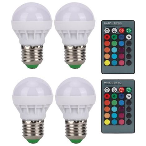 Ampoules LED E27 RGB à couleur changeante, 40W, avec télécommande, pour la décoration de la chambre à coucher, 85V-265V