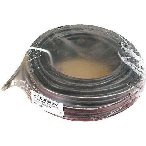 Electraline Cavo rigido U 1000 R2V nero 50 metri