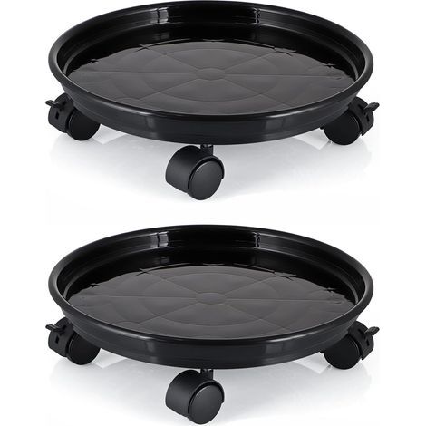 Support de Pot de Fleurs à Roues 30cm, 2 Pièces Support Roulant Plantes, Support de Plantes à roulettes Chariot avec Roulette Universelles, Capacité de Charge 40kg (1/5)