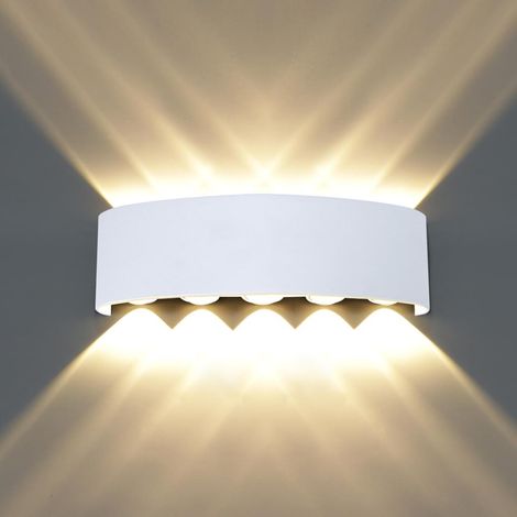 Spot lumineux LED moderne en aluminium blanc 8 W, IP65, étanche vers le haut et vers le bas, spot lumineux blanc blanc 6000 K (1/5)