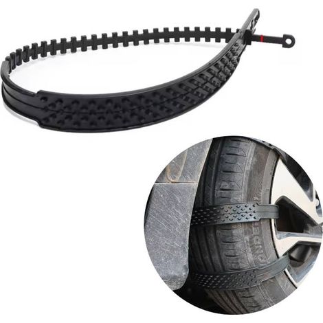 Funda antideslizante para rueda de coche, 1 pieza, color negro.
