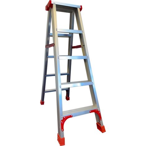 Leiter - Haushaltsleiter - Stehleiter - beidseitig - 2x 5 Stufen