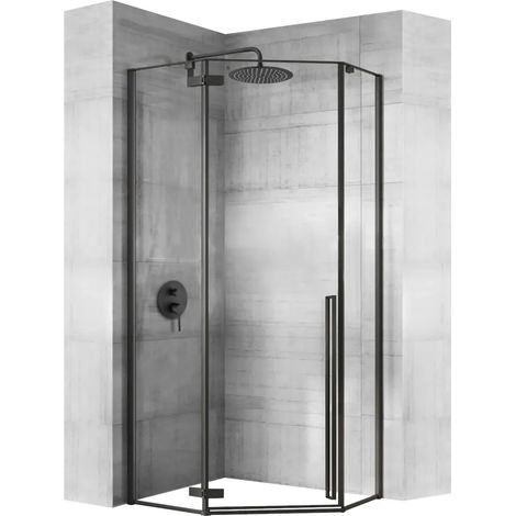 CABINE DE DOUCHE DIAMOND BLACK MAT 90X90 + RECEVEUR SAVOY NOIR