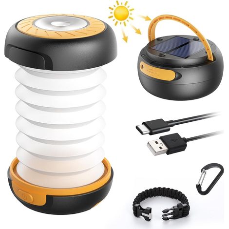 2 in 1 Rechargeable Folding Solar Camping Lantern Lamp (1/5)