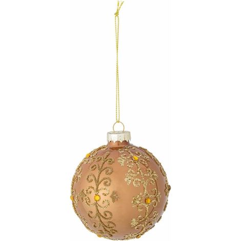 Boule de Noël en Verre de Couleur dorée Diamètre : 8 cm