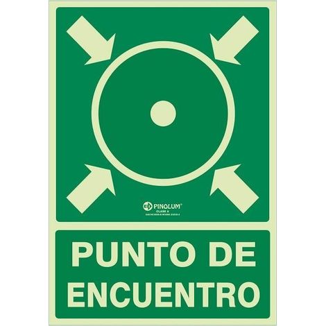 señal de punto de encuentro. plástico. luminiscente. 420x297mm