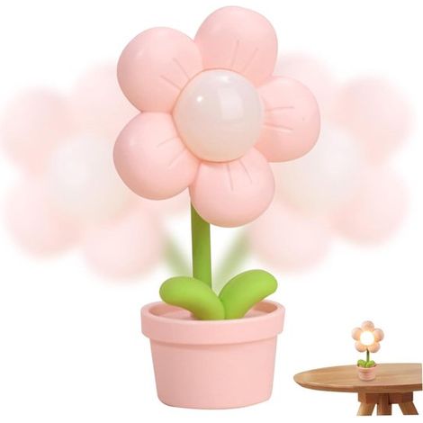Luz nocturna, Amigo dormilón, Luz ambiental, Lámpara de escritorio LED portátil, Mini luz nocturna con flores, Luz nocturna infantil, Regulable (1/5)