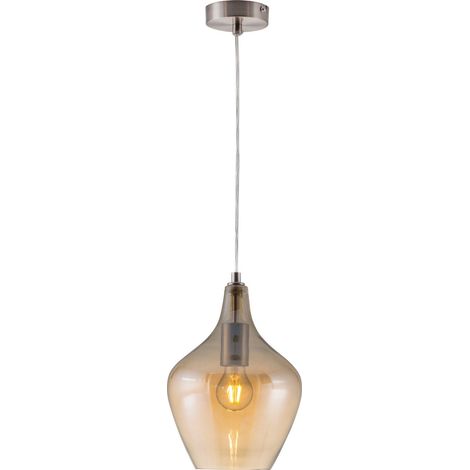 Globo - lámpara colgante - PASO - ámbar - vidrio - Ø 22cm - E14 - (1/3)