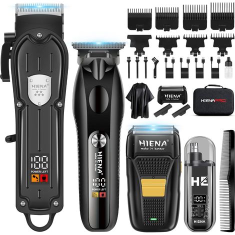 Hair Clippers for Men, Cordless Hair Trimmer, Beard Trimmer, Film Shaver, Nasal Trimmer, Complete Kit with 7 Guide Combs (249pcs) (1/5)