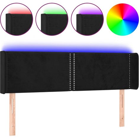 Maison Exclusive - Testiera a LED Nera 147x16x78/88 cm in Velluto (1/5)