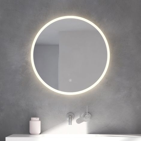 Miroir de Salle de Bain Rond avec éclairage - Miroir LED avec Interrupteur Tactile - Miroir de Salle de Bain avec éclairage LED - Diamètre 600 cm (1/5)