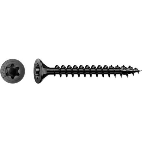 200 Vis Bois pour Ferrures Tête Fraisée Torx TSTAR + pointe S F/Total 3 x 30 mm - Zingué Noir - (1/2)