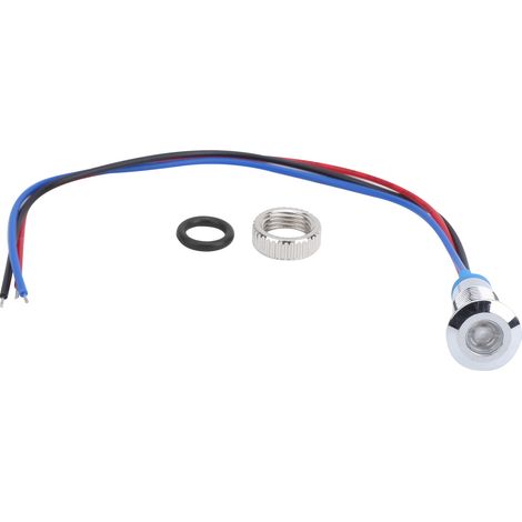 Vier Sets werden zusammen verkauft, 220 V, 8 mm wasserdichte zweifarbige LED-Anzeigen aus Metall (rot und blau). (1/5)