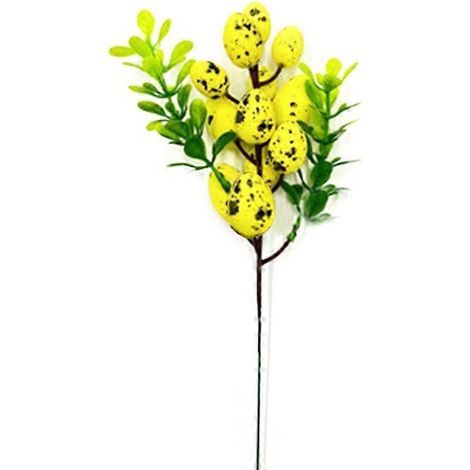 Boutures d'œufs de Pâques, fleurs artificielles, branches colorées, peinture, œufs d'oiseaux en mousse (1/5)