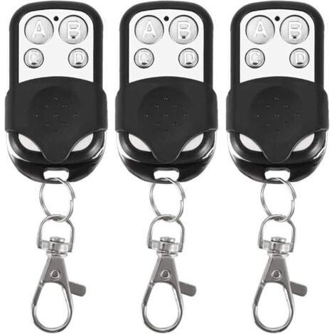 Lot de 3 télécommandes universelles pour Portail Automatique fréquence 433,92 MHz Code Fixe, 4 Boutons pour contrôler jusqu'à 4 Portes (1/4)