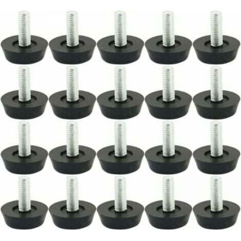 20pcs Pieds M6 x 20mm de Nivellement Meuble Réglable Pied Réglable Patinn Meuble Jambe Pied de Table Chaise Base Protection Plancher Vis Glisse-DOU
