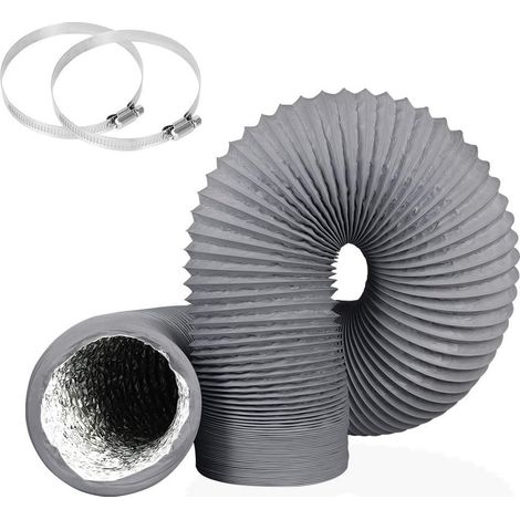 Flexible ventilation hose 100 mm × 2 m, suitable for exhaust fans and HVAC systems (grey). (1/5)