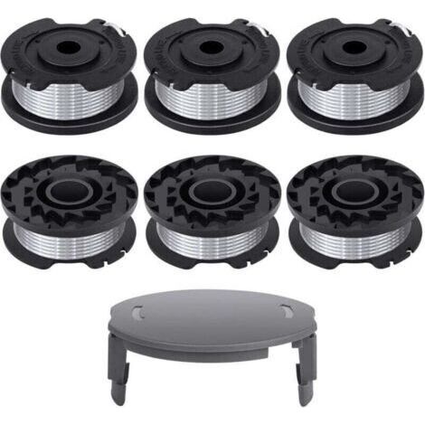 6 bobines pour coupe-bordures Bosch - Compatibles F016800569 et F016800385 - Diamètre 1,65 mm, longueur 4,9 m - Capuchon F016F04557 inclus. (1/4)