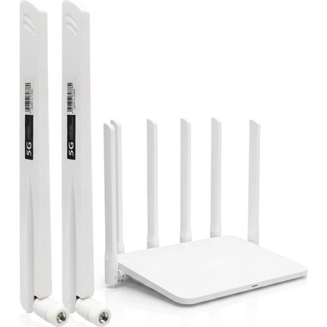 2 Pièces Antenne 5G 4G LTE 18DBI Intérieur SMA / TS9 Mâle, Amplificateur de Signal WiFi et GSM 600–6000MHz, Compatible Routeur WLAN, Bluetooth et Caméra FPV, Maison et Bureau (1/5)