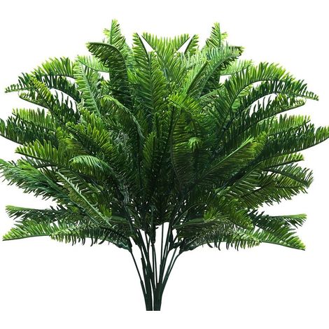 Fougères artificielles (lot de 6) - Plantes artificielles d'intérieur/extérieur - Feuillage artificiel pour salon, jardin, décoration de mariage, bureau, salle de bain zen (1/5)