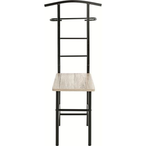 Pegane – Valet de chambre en bois MDF chêne San Remo et métal noir – Dimensions 46x46x109 cm – Charge max 90 kg (1/5)
